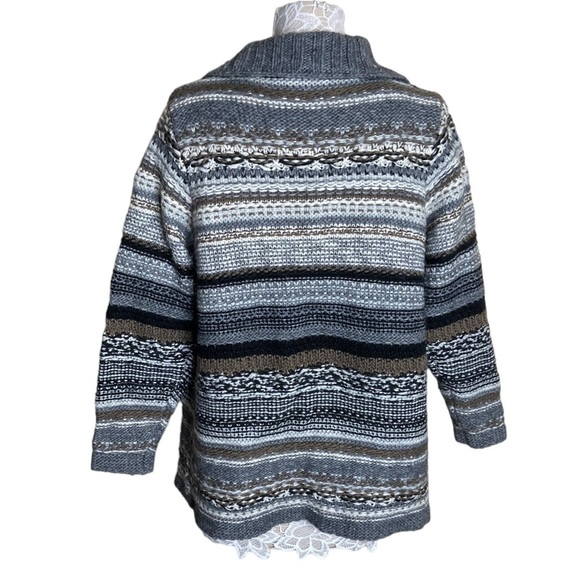 J. Jill Oversized Safety Pin 3D Cardigan wool alpaca - Picture 2 of 7